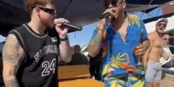 Vem feat aí? Cacau Júnior canta com Ferrugem em alto mar durante festa exclusiva