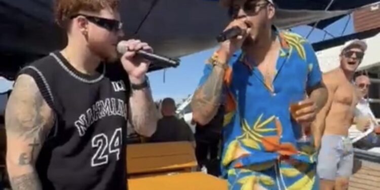 Vem feat aí? Cacau Júnior canta com Ferrugem em alto mar durante festa exclusiva