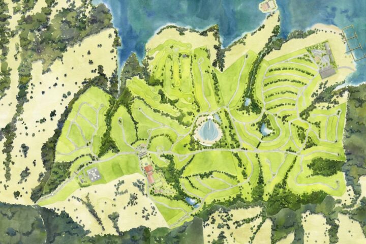 Masterplan da Fazenda do Lago: 3 milhões de m² organizados em quatro clubes autorais às margens do Lago Corumbá IV.